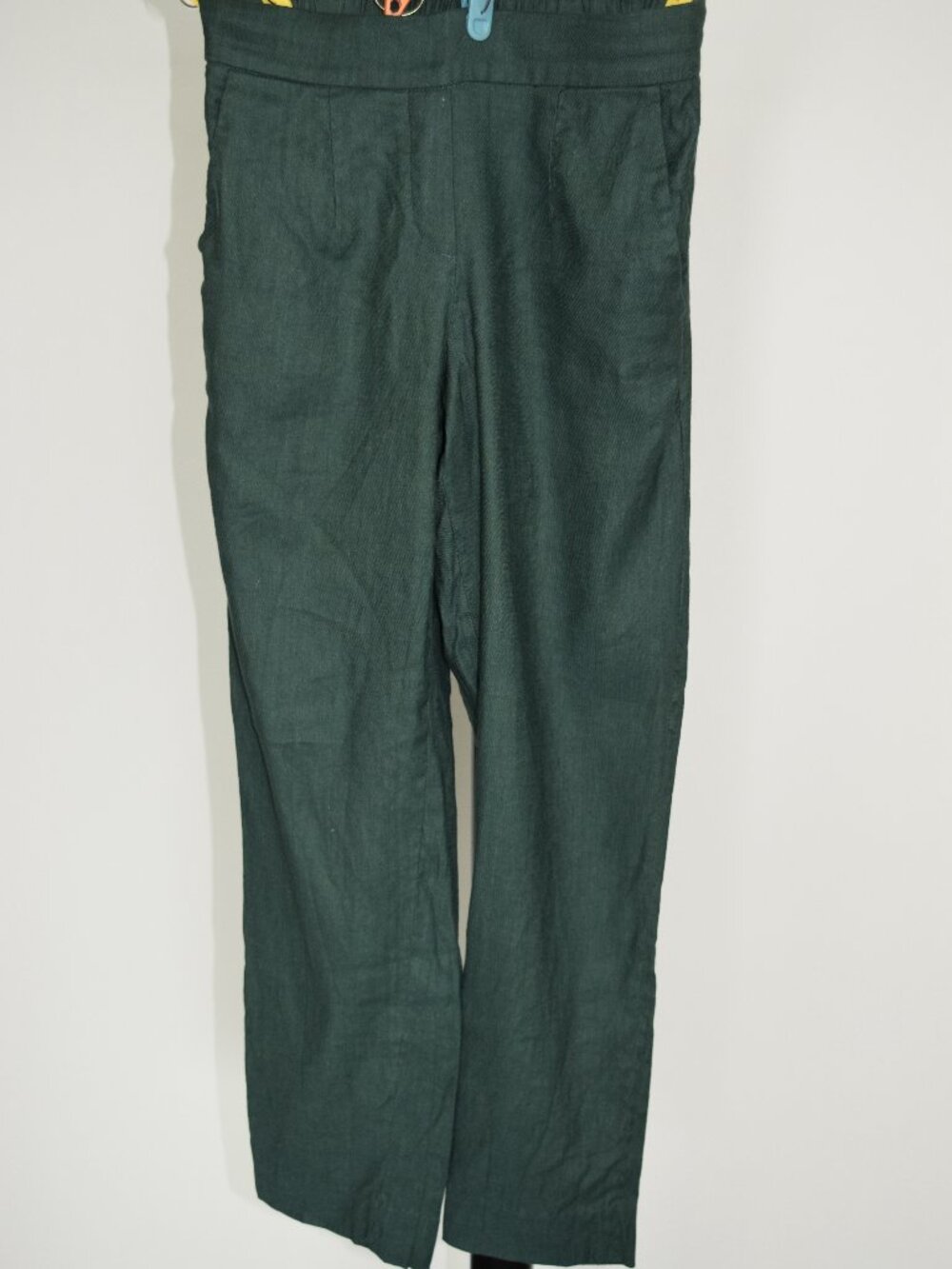 Aritzia Babaton Green Linen Wide Leg Pants — Size 00